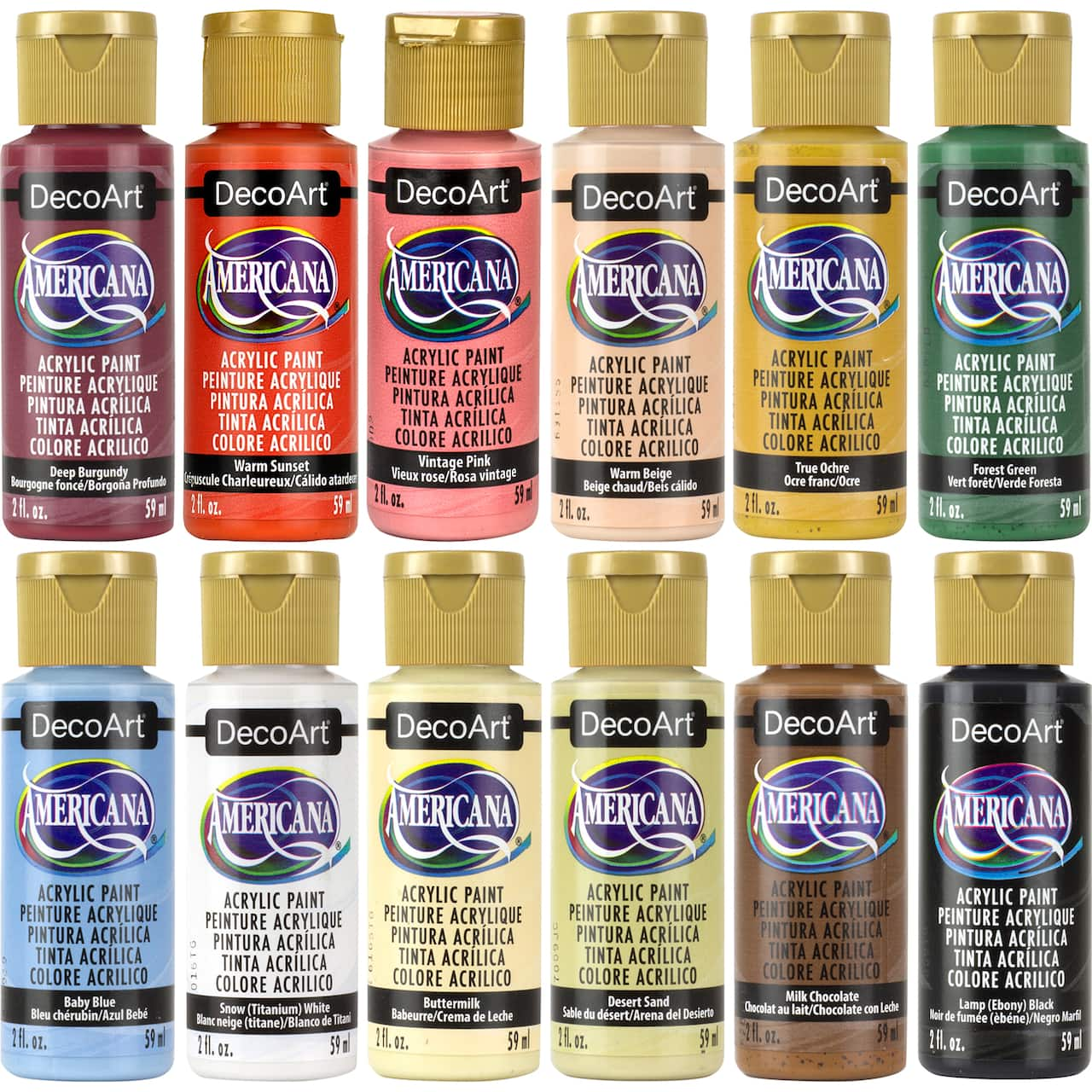 DecoArt® Americana® Boho Vibes 12 Color Acrylic Paint Set